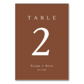 Modern Terracotta Wedding Table Number Tischnummer (Vorderseite)