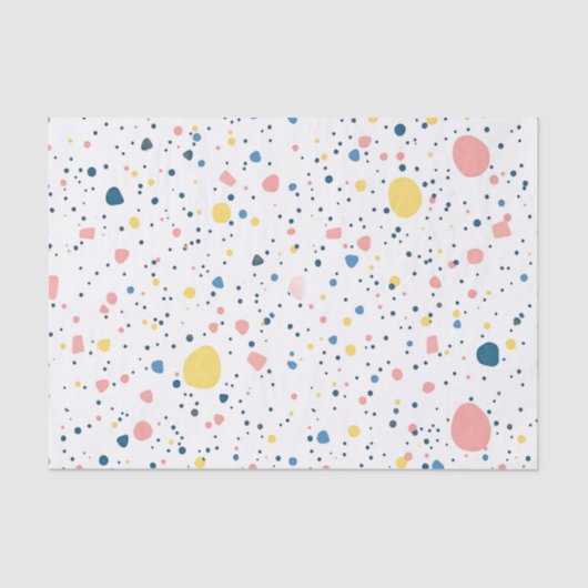 Modern Terrazzo Confetti Dots Pattern Pastel Seidenpapier (Vorderseite)