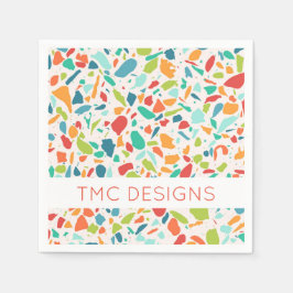Modern Terrazzo Farbenfrohe Architektur NAME Serviette