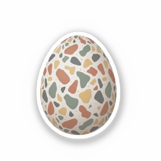 Modern Terrazzo Pattern Easter Egg Abstract  Aufkleber (Vorderseite)