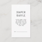 Modern Text Black White Diaper Raffle Baby Shower Begleitkarte (Vorderseite)