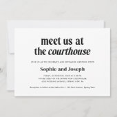 Modern Text | Courthouse Wedding Elopement Einladung (Vorderseite)