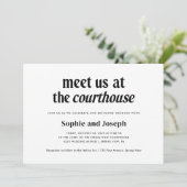 Modern Text | Courthouse Wedding Elopement Einladung (Stehend Vorderseite)