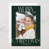 modern text merry christmas card feiertagskarte (Vorne/Hinten)