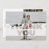 Modern Text Overlay Wedding Foto Danke Karte (Vorne/Hinten)