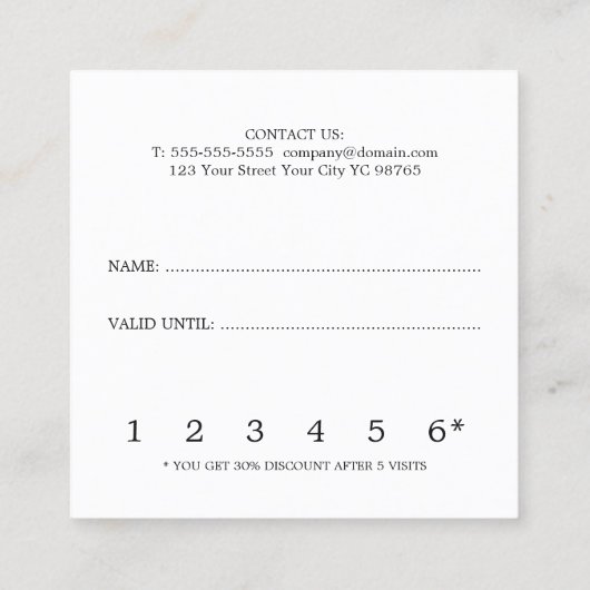 Modern Textil Pink Beauty Loyalty Card Treuekarte (Rückseite)