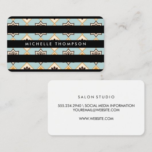 Modern Textile with Stripes Visitenkarte (Vorne/Hinten)