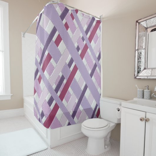 Modern texturierter Mauve gestreift Duschvorhang (Beispiel)