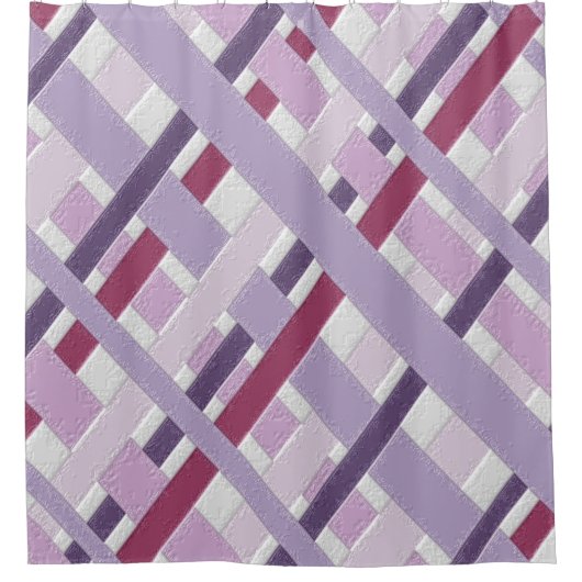 Modern texturierter Mauve gestreift Duschvorhang (Vorderseite)