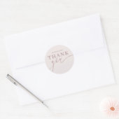  Modern Thank You Calligraphy Rose Gold   Runder Aufkleber (Umschlag)