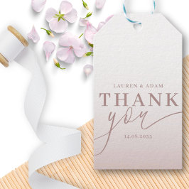 Modern Thank You Calligraphy Rose Gold Wedding Geschenkanhänger