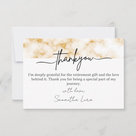 Modern Thank You Card For Retirement Gifts (Vorderseite)