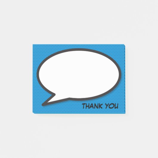 Modern Thank You Comic Book Pop Art Speech Bubble Post-it Klebezettel (Vorderseite)