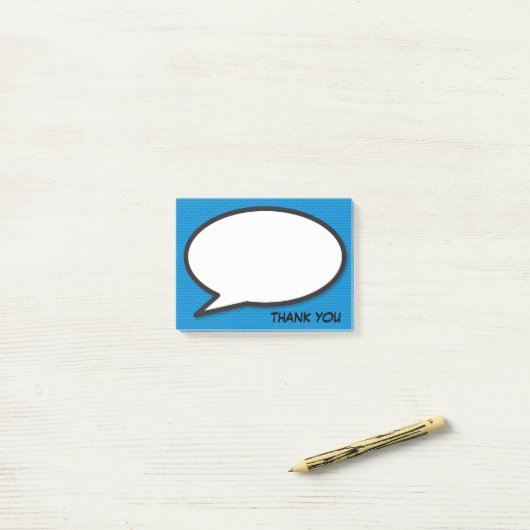 Modern Thank You Comic Book Pop Art Speech Bubble Post-it Klebezettel (Auf Schreibtisch)
