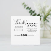Modern Thank You For Shopping Small Branding Dankeskarte (Stehend Vorderseite)