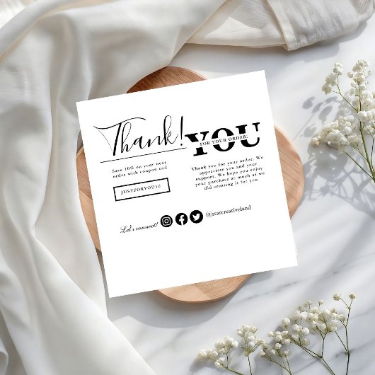 Modern Thank You For Shopping Small Branding Dankeskarte