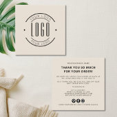 Modern thank you for your order simple logo quadratische visitenkarte