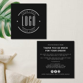 Modern thank you for your order simple logo quadratische visitenkarte