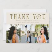 Modern Thank You Multi Photo Cream Graduation Ankündigung (Vorderseite)