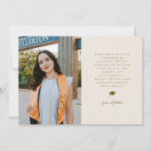 Modern Thank You Multi Photo Cream Graduation Ankündigung (Rückseite)