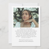 Modern Thanks Script Simple Photo Graduation Dankeskarte (Rückseite)