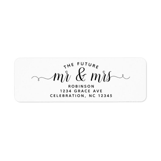 Modern The Future Mr. & Mrs. Wedding Rücksendeadre (Vorne)