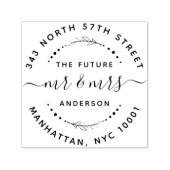 Modern The Future Mr. & Mrs. Wedding Rücksendeadre Permastempel (Design)