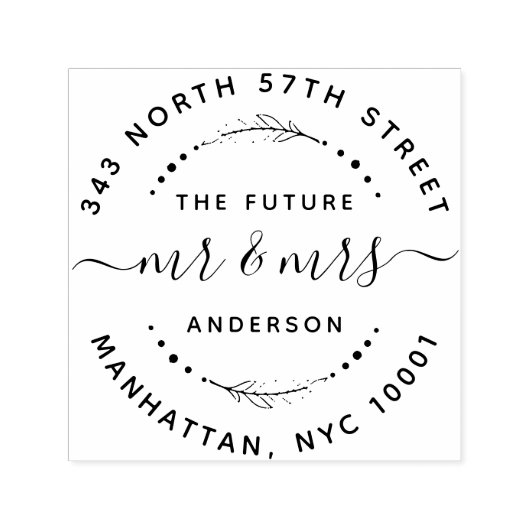 Modern The Future Mr. & Mrs. Wedding Rücksendeadre Permastempel (Design)