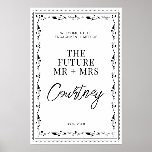 Modern The Future Mr. Wedding Engagement Party Poster (Vorne)