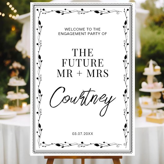 Modern The Future Mr. Wedding Engagement Party Poster