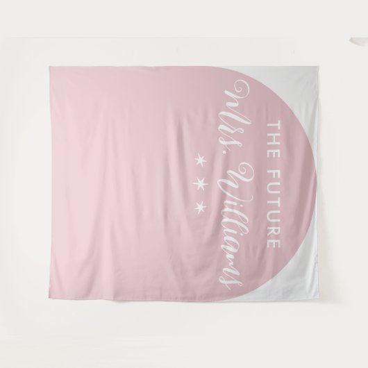 Modern The Future Mrs. Brautparty Pink Arch Wandteppich (Vorderseite (Horizontal))