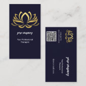 Modern Therapist Wellness Holographic Gold Lotus Visitenkarte (Vorne/Hinten)