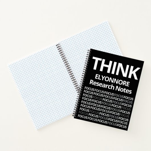 Modern Think Research Notes Black White Notizblock (Innenseite)