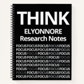Modern Think Research Notes Black White Notizblock (Vorderseite)