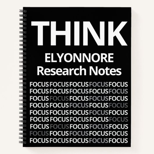 Modern Think Research Notes Black White Notizblock (Vorderseite)