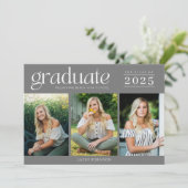 Modern Three Foto High School Graduation (Stehend Vorderseite)
