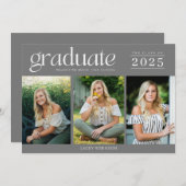 Modern Three Foto High School Graduation (Vorne/Hinten)