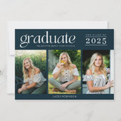 Modern Three Foto High School Graduation (Vorderseite)