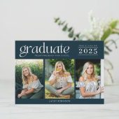 Modern Three Foto High School Graduation (Stehend Vorderseite)