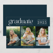 Modern Three Foto High School Graduation (Vorne/Hinten)