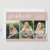Modern Three Foto High School Graduation (Vorderseite)