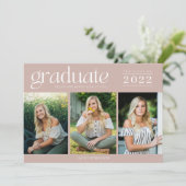 Modern Three Foto High School Graduation (Stehend Vorderseite)