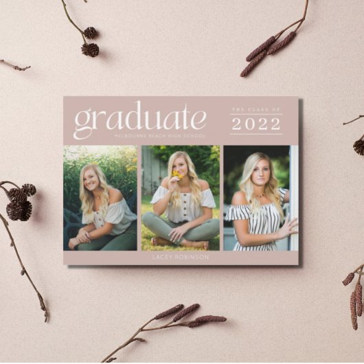 Modern Three Foto High School Graduation