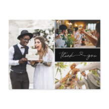 Modern Three Foto Script Wedding Vielen Dank
