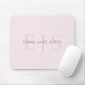 Modern Three Letter Intial Monogram Mousepad (Mit Mouse)