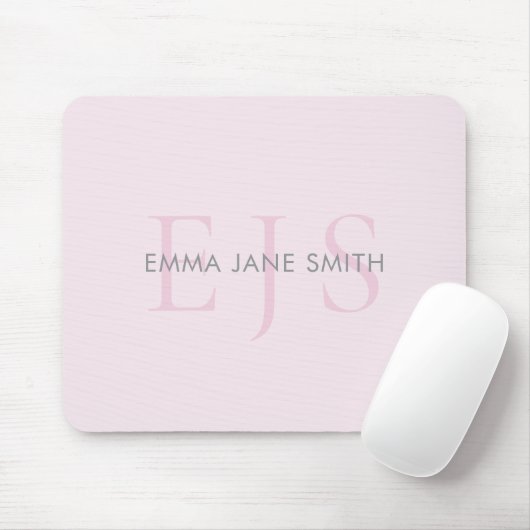 Modern Three Letter Intial Monogram Mousepad (Mit Mouse)