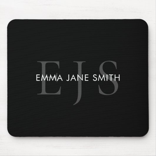 Modern Three Letter Intial Monogram Mousepad (Vorne)