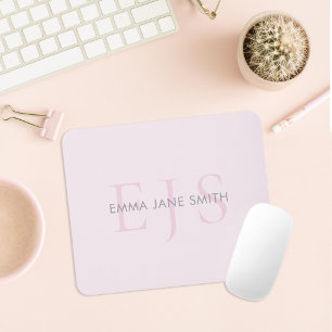 Modern Three Letter Intial Monogram Mousepad