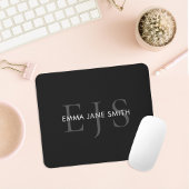 Modern Three Letter Intial Monogram Mousepad