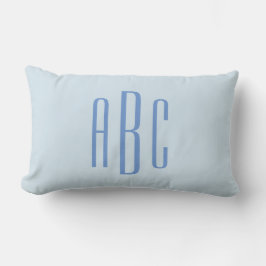 Modern Three Letter Monogram Light Blue Lendenkissen